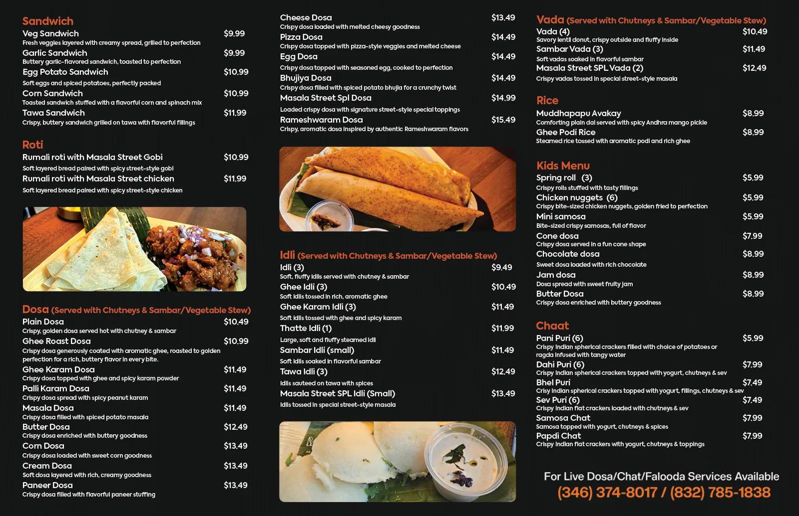 Masala Street Menu 1